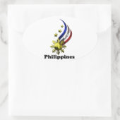 Originele Filipijnse Logo. Mabuhay Pilipinas! Ovale Sticker (Tas)