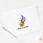 Originele Filipijnse Logo. Mabuhay Pilipinas! Ovale Sticker (Envelop)