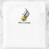 Originele Filipijnse Logo. Mabuhay Pilipinas! Ovale Sticker (Tas)