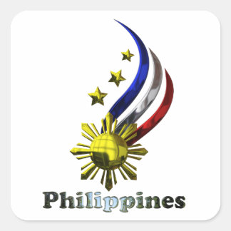 Originele Filipijnse Logo. Mabuhay Pilipinas! Vierkante Sticker
