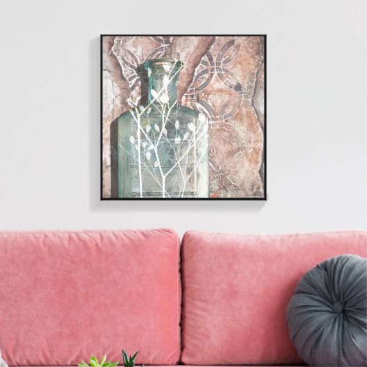 Originele Fine Art  flesje & Foliage Canvas Afdruk (Insitu (Woonkamer))