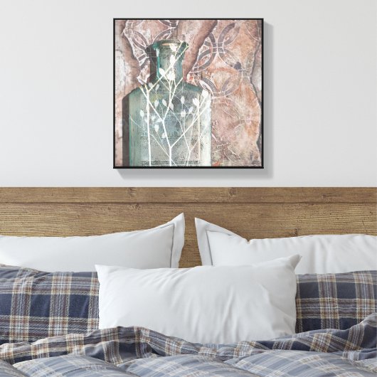 Originele Fine Art  flesje & Foliage Canvas Afdruk (Insitu (Slaapkamer))