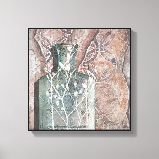 Originele Fine Art  flesje & Foliage Canvas Afdruk (Voorkant)