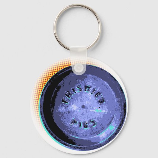 Originele Frisbee Pie Tin Pop-Art Sleutelhanger (Voorkant)