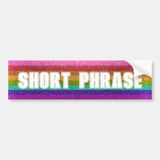 Originele gay pride vlag glitter aangepaste zin bumpersticker (Voorkant)