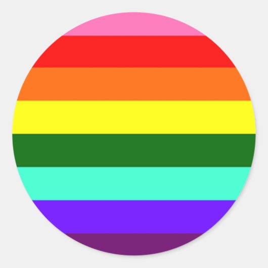 Originele Gay Pride vlag Ronde Sticker (Voorkant)