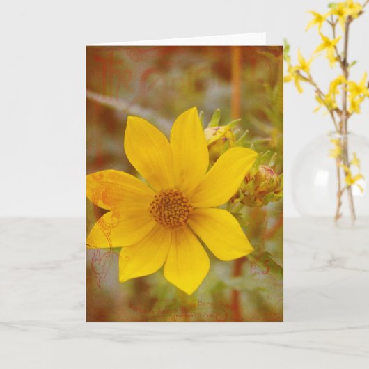 Originele gele bloem kaart (Gele Bloem)