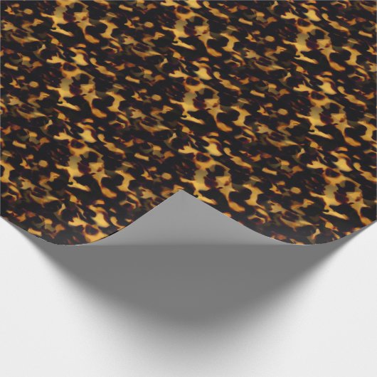Originele Goud en Bruin Tortoiseshell Naadloze Rep Cadeaupapier (Hoek)