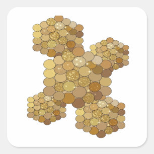 Originele Goud SPARKLE Sticker Afdruk