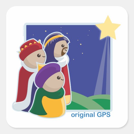 Originele GPS Vierkante Sticker (Voorkant)