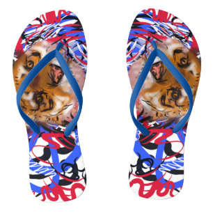 Originele graffiti stijl Tijger Chinees Jaar Zodia Teenslippers