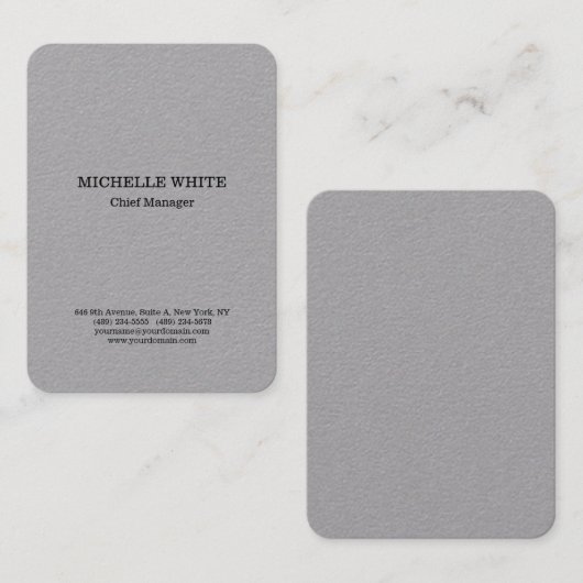 Originele Grijs Professionele Stijl Modern Minimal Visitekaartje (Voorkant / Achterkant)