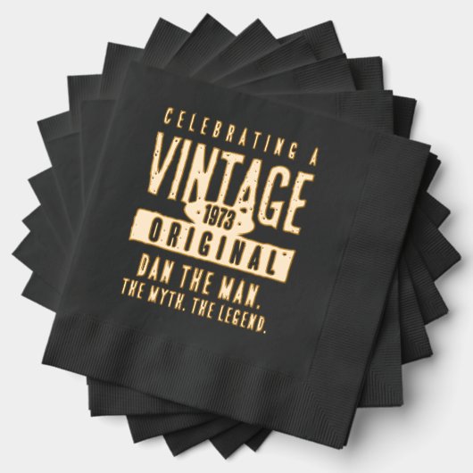  originele Grunge noodlijdend geboortejaar Folie Servetten (Insitu (Gestapeld))