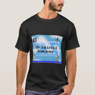 Originele Hacker Aangepaste tekst Windows 95 Thema T-shirt