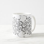 Originele hand geschilderd zwart & wit koffiemok (Voorkant rechts)