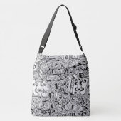 Originele handgemaakte Doodles Big Bag Crossbody Tas (Achterkant)