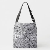 Originele handgemaakte Doodles Big Bag Crossbody Tas (Voorkant)