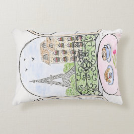 Originele handgeschilderde grillige Parijs Eiffelt Accent Kussen