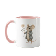 Originele handgeschilderde muis met bloemenkwekeri