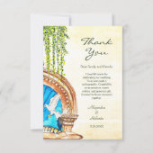 Originele handgeschilderde Waterverf oude stad Bedankkaart (Voorkant)