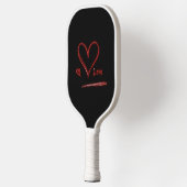 Originele handgetekende liefde hart modern minimal pickleball paddle (Links)
