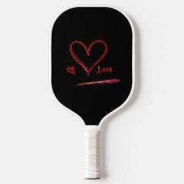 Originele handgetekende liefde hart modern minimal pickleball paddle