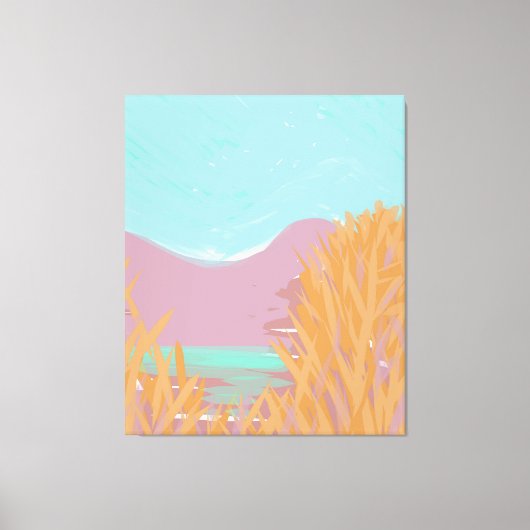 Originele hedendaagse "The Lake" drieluik kunstwer Canvas Afdruk (Voorkant)