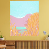 Originele hedendaagse "The Lake" drieluik kunstwer Canvas Afdruk (Insitu (Woonkamer))