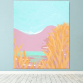 Originele hedendaagse "The Lake" drieluik kunstwer Canvas Afdruk (Insitu (Houten vloer))