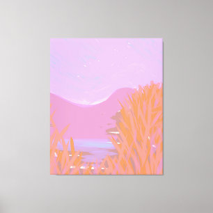 Originele hedendaagse "The Lake" drieluik kunstwer Canvas Afdruk