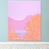 Originele hedendaagse "The Lake" drieluik kunstwer Canvas Afdruk (Insitu (Houten vloer))