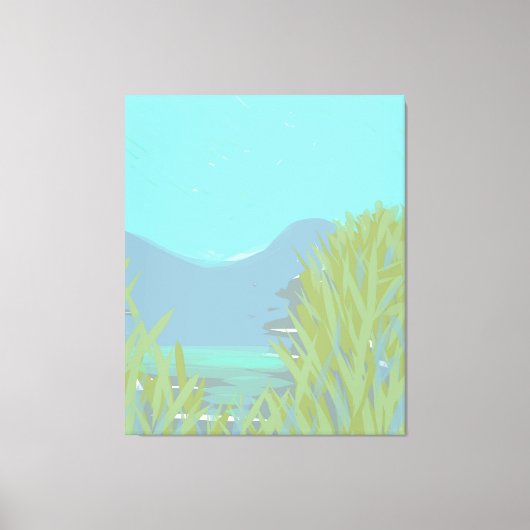 Originele hedendaagse "The Lake" drieluik kunstwer Canvas Afdruk (Voorkant)