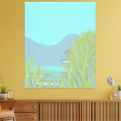 Originele hedendaagse "The Lake" drieluik kunstwer Canvas Afdruk (Insitu (Woonkamer))