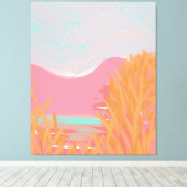 Originele hedendaagse "The Lake" drieluik kunstwer Canvas Afdruk (Insitu (Houten vloer))