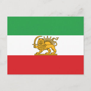 Originele historische leeuw- en zonnevlag van Iran Briefkaart