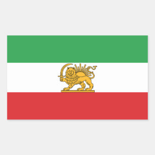 Originele historische leeuw- en zonnevlag van Iran Rechthoekige Sticker