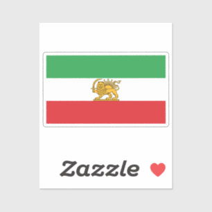 Originele historische leeuw- en zonnevlag van Iran Sticker