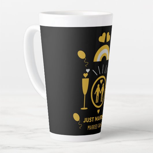 Originele homoseksuele huwelijkscadeaus latte mok (Linkerhoek)