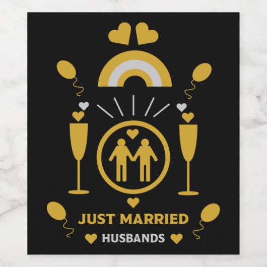 Originele homoseksuele huwelijkscadeaus wijn etiket (Enkel label)