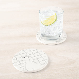 Originele Hond Tekenen Chinese Hond Jaar Verjaarda Zandsteen Onderzetter