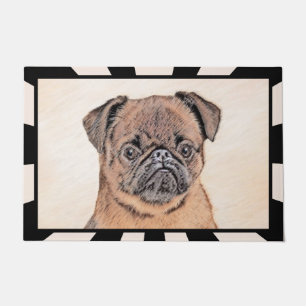 Originele honden kunst van gladharige Brussels Gri Deurmat