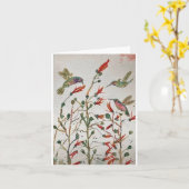 Originele Hummingbird Art op blanco kaart (Gele Bloem)