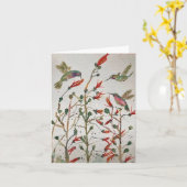 Originele Hummingbird Art op blanco kaart (Gele Bloem)