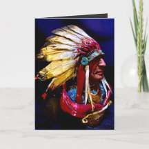 Originele "Hunkpapa Chief" gevouwen wenskaart