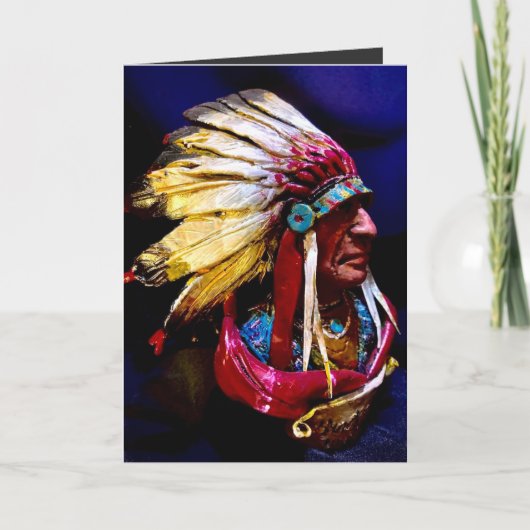 Originele "Hunkpapa Chief" gevouwen wenskaart Kaart (Voorkant)