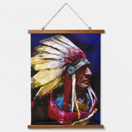 Originele "Hunkpapa"-opperhoofd originele kunst Hangend Wandkleed