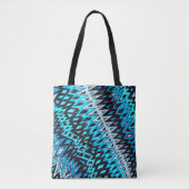 Originele illustratie elektrisch blauw zig zag tote bag (Voorkant)