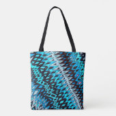 Originele illustratie elektrisch blauw zig zag tote bag (Achterkant)