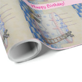 Originele illustratie van de verjaardagstaart van  cadeaupapier (Rol Hoek)