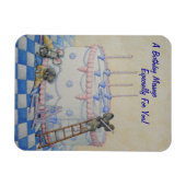 Originele illustratie van de verjaardagstaart van  magneet (Horizontaal)